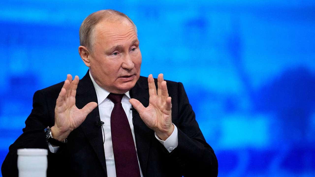 FILE PHOTO: Russian President Putin holds his annual press conference in Moscow