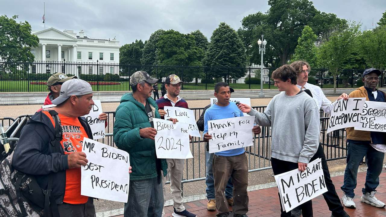 FILE PHOTO: YouTube influencers stage a protest in front of the White House