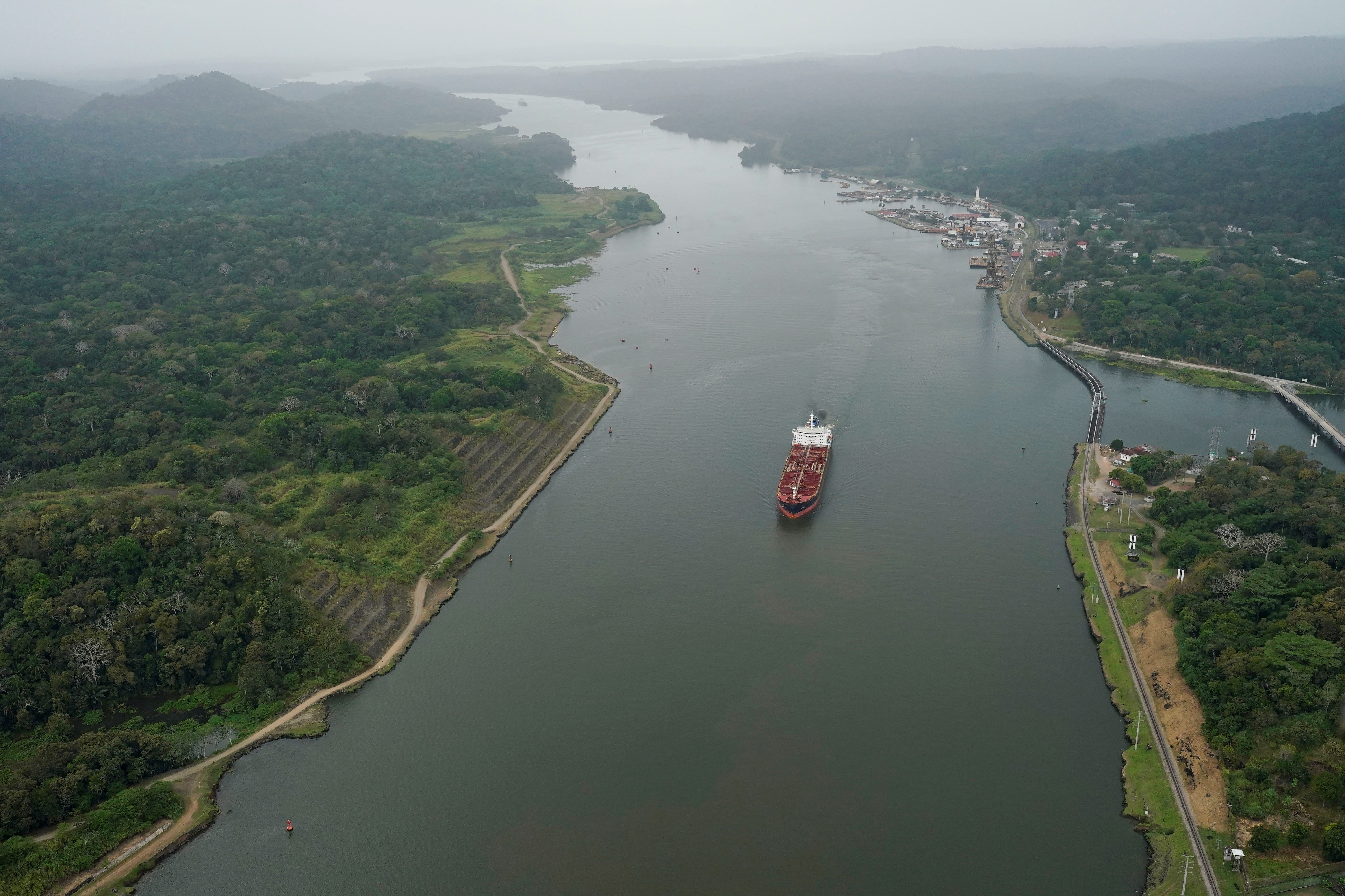 The Panama Canal as U.S. President Donald Trump plans to regain control of the Canal