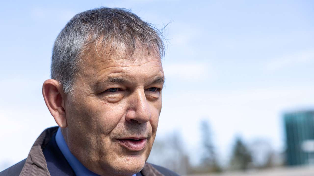 Lazzarini, head of the UNRWA reacts after his meeting with Swiss parliament members in Geneva