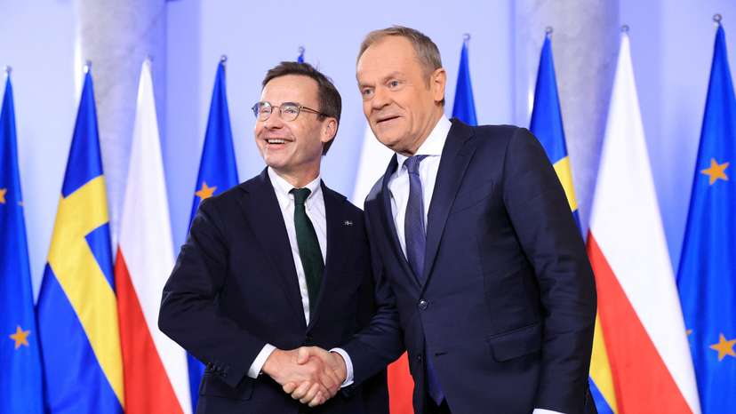Polish Prime Minister Donald Tusk meets with his Swedish counterpart Ulf Kristersson in Warsaw