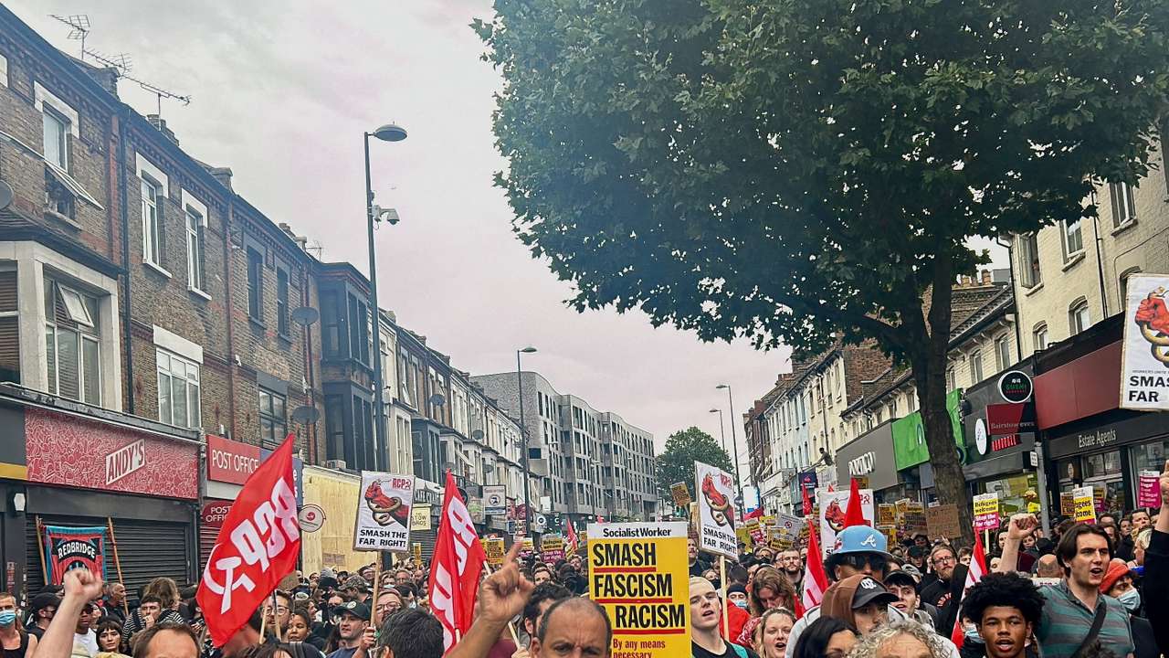 FILE PHOTO: Ricky Jones attends an anti-racism protest in Walthamstow, London