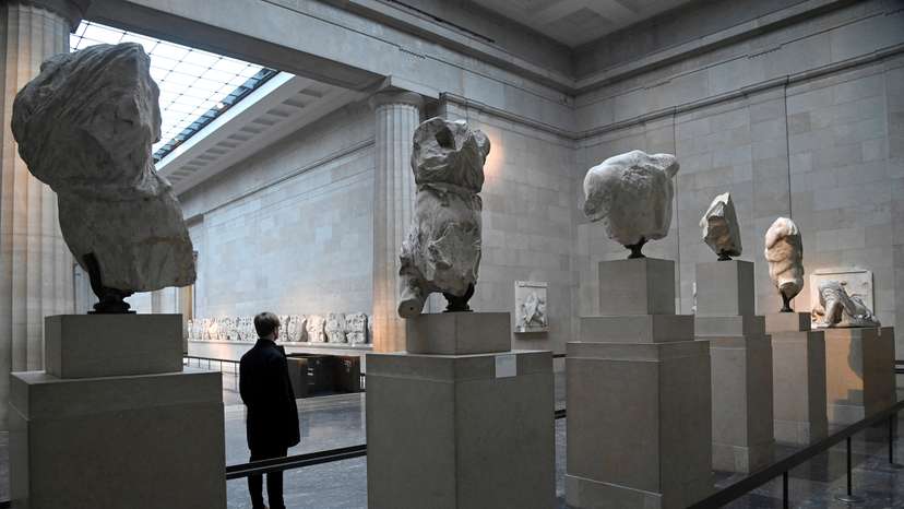 FILE PHOTO: Parthenon sculptures on display at the British Museum in London