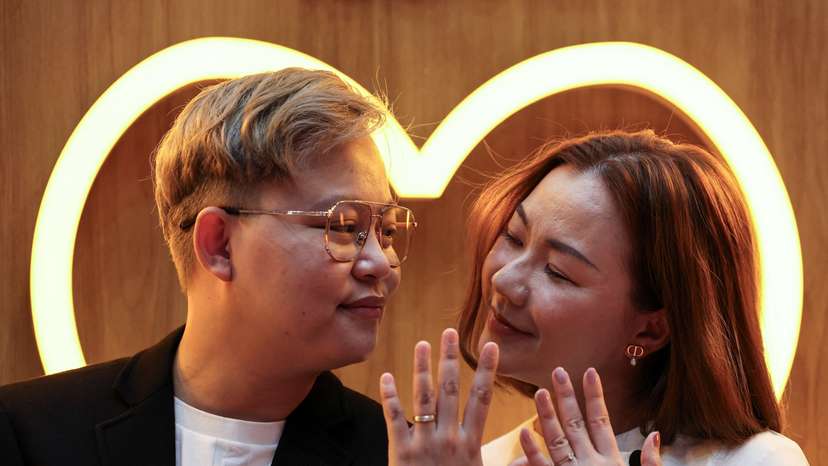 LGBTQ+ couples register as Thailand's same-sex marriage law takes effect in Bangkok