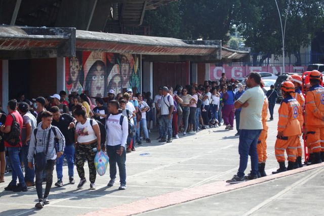 Colombians displaced by attacks of ELN rebels, in Cucuta