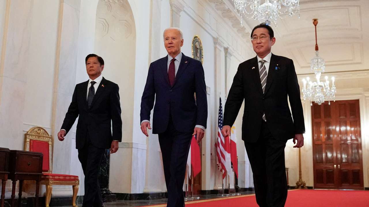 Biden meets with Japan Prime Minister Kishida and Philippine President Marcos Jr. in Washington