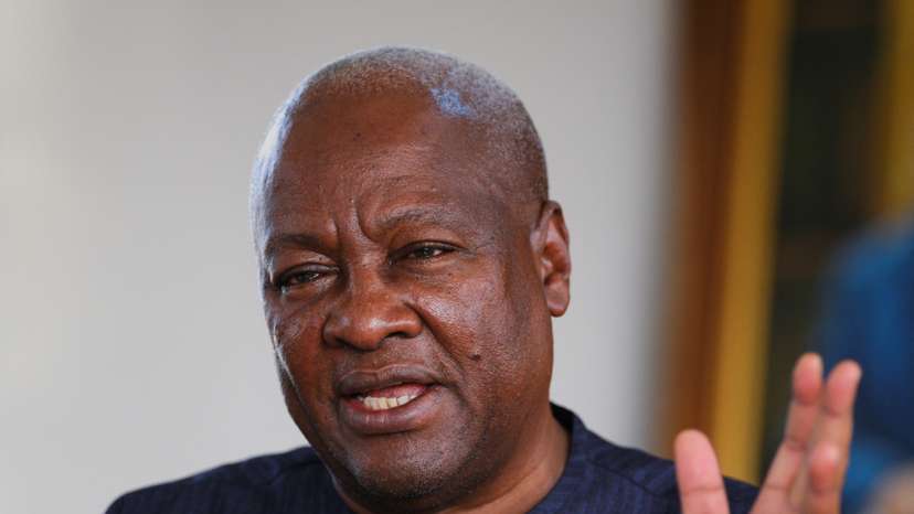 Ghana's President John Dramani Mahama, speaks with Reuters in Accra