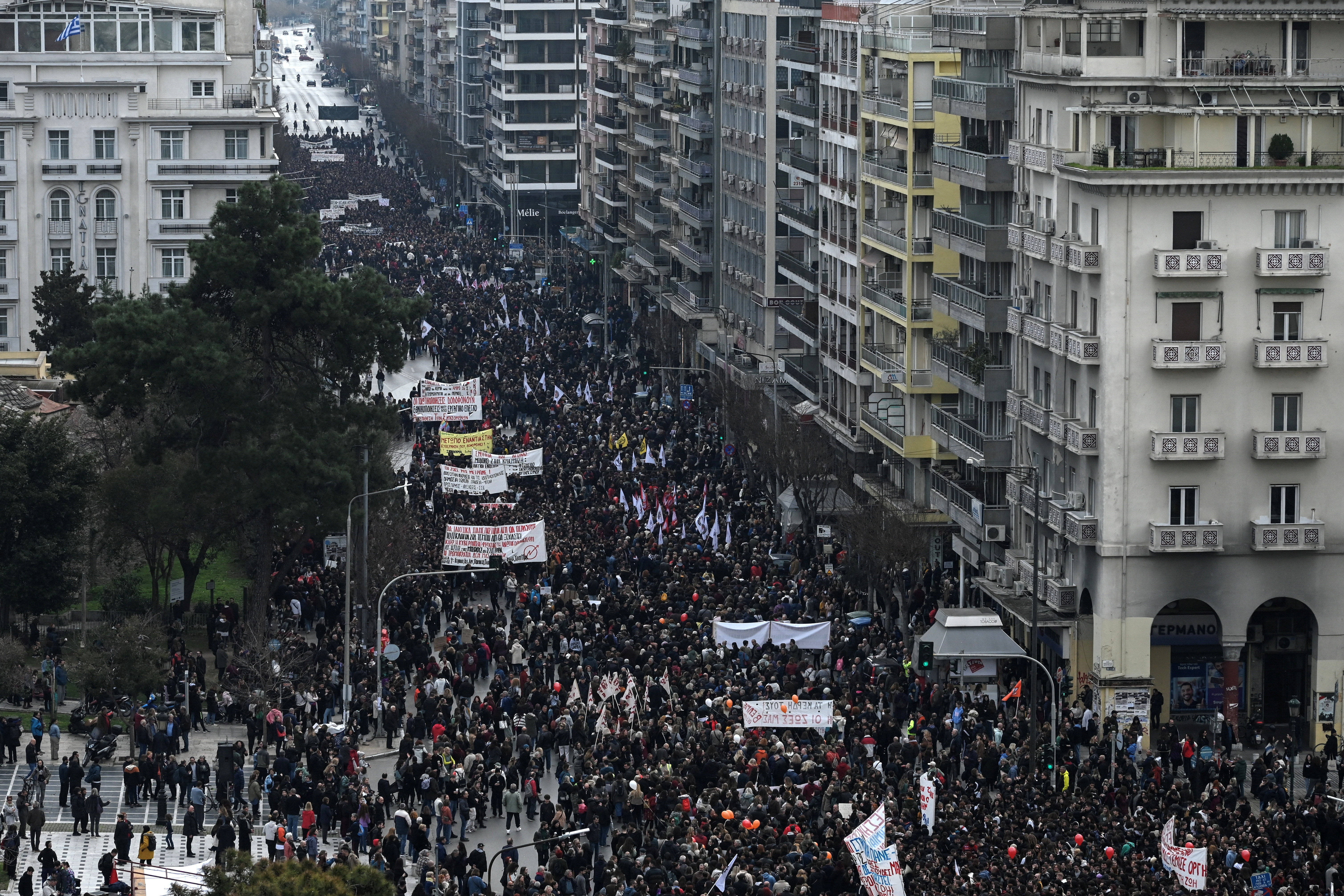 Protests marking a year from Greece’s deadliest train crash in Thessaloniki