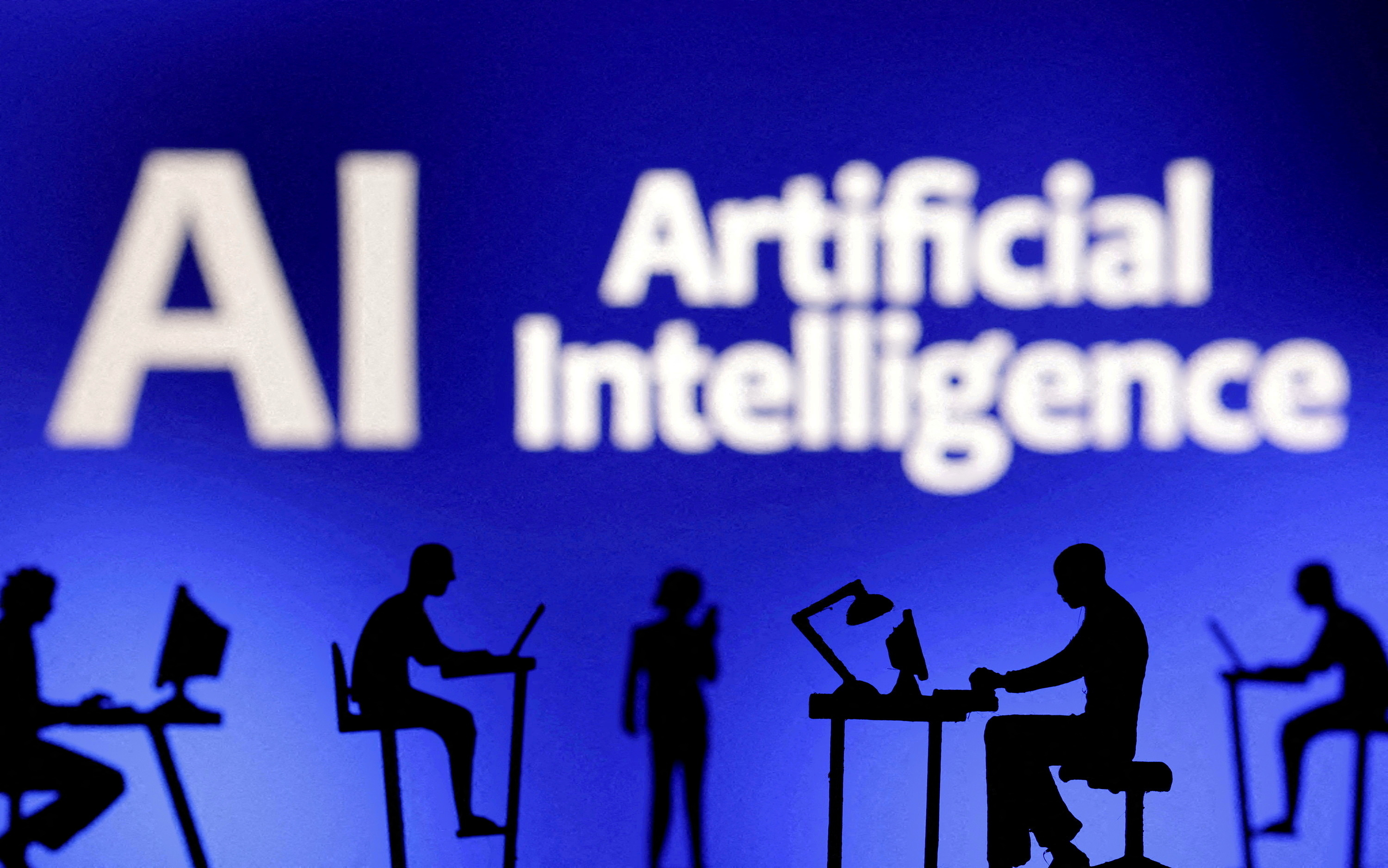 FILE PHOTO: llustration shows words "Artificial Intelligence AI\