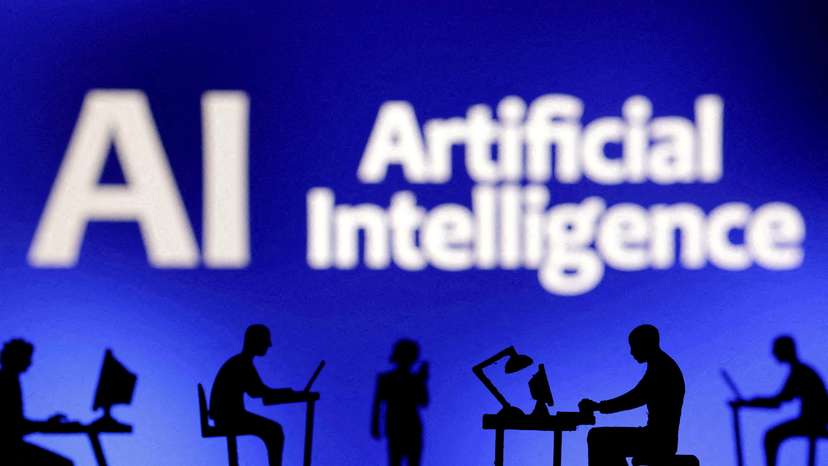 FILE PHOTO: llustration shows words "Artificial Intelligence AI\