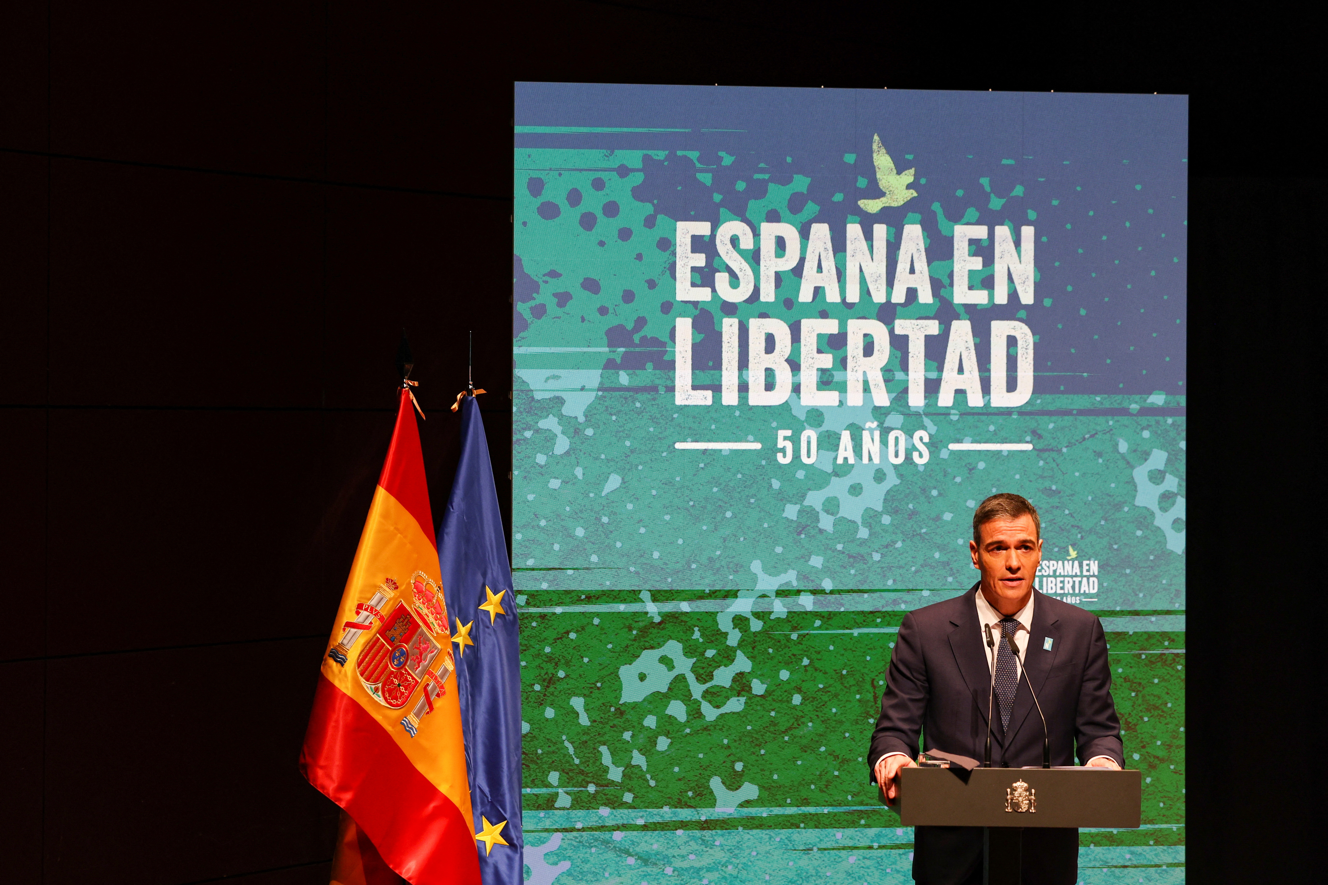 Spain's PM Sanchez attends an event marking the 50th anniversary of Spanish democracy, in Madrid