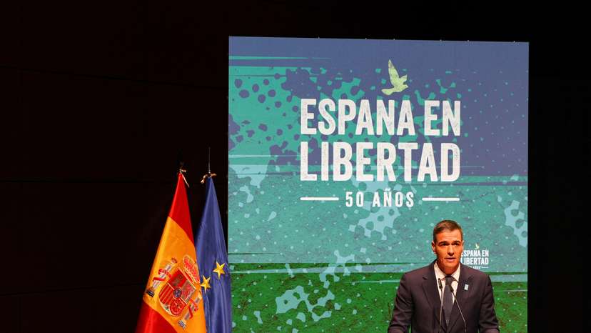 Spain's PM Sanchez attends an event marking the 50th anniversary of Spanish democracy, in Madrid