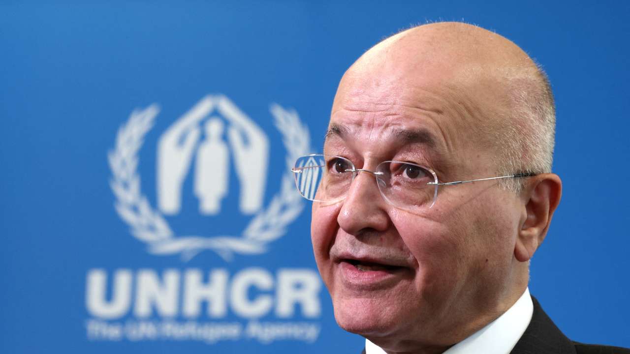 UN High Commissioner for Refugees Barham Salih attends interview with Reuters in Brussels