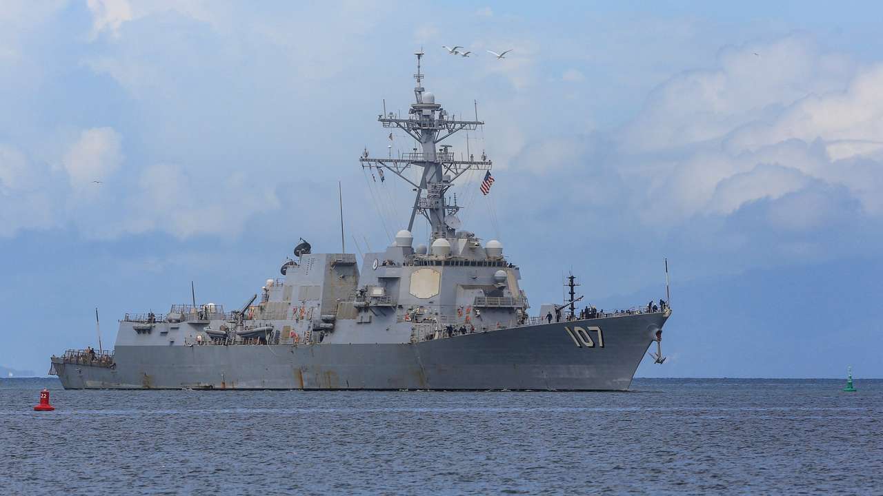 Navy destroyer USS Gravely arrives in Trinidad and Tobago for joint military training, in Port of Spain