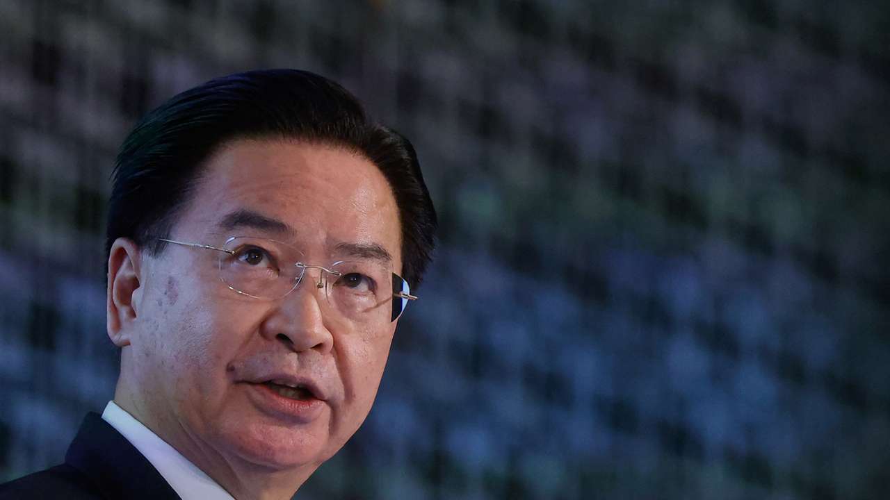 Taiwan Foreign Minister Joseph Wu speaks at a news conference in Taipei