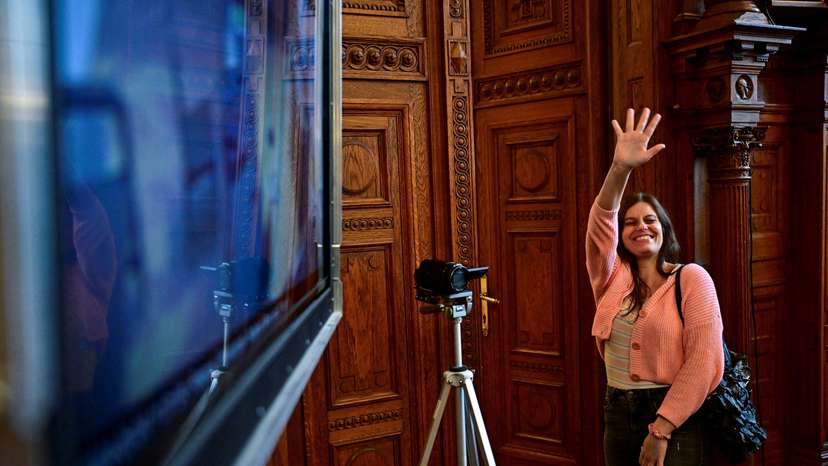 FILE PHOTO: Italian teacher Ilaria Salis, back in a Hungarian court accused of assault on far-right activists