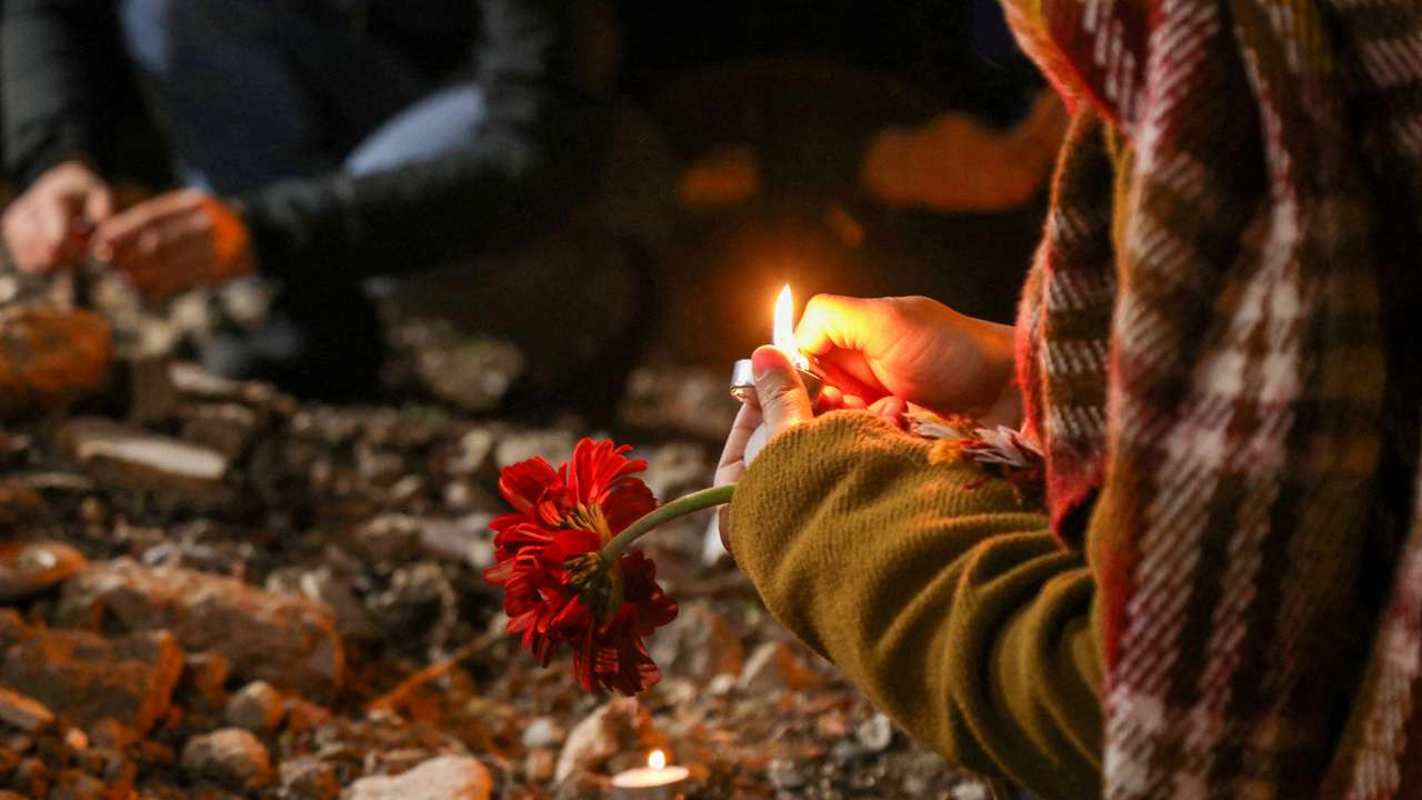People gather to commemorate the two-year anniversary of the devastating earthquake, in Diyarbakir