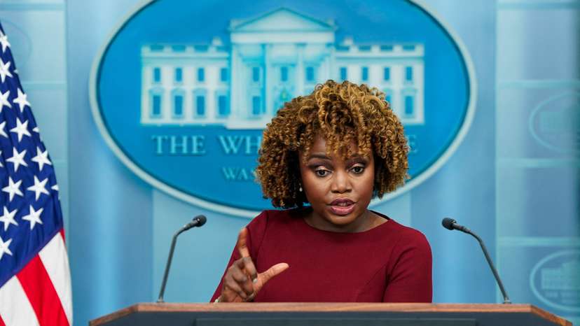 White House Press Secretary Karine Jean-Pierre holds a briefing in Washington