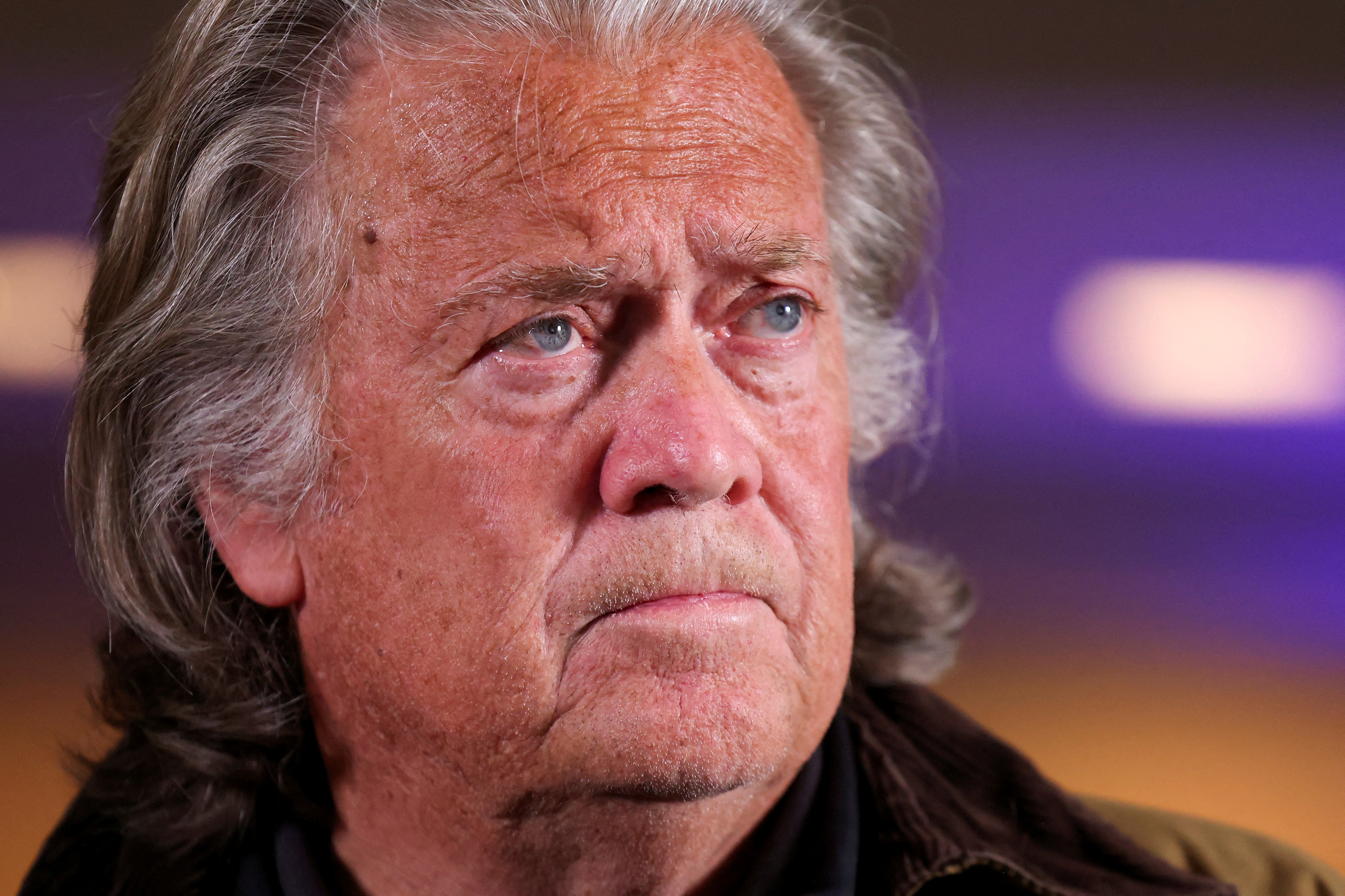 FILE PHOTO: Steve Bannon holds press conference in New York City following his release from U.S. Federal jail in Connecticut