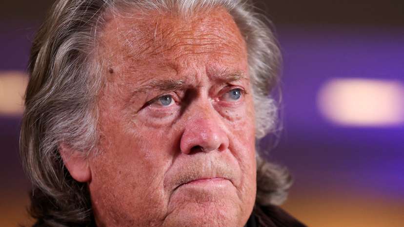FILE PHOTO: Steve Bannon holds press conference in New York City following his release from U.S. Federal jail in Connecticut