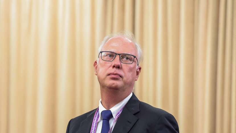 Russian President Vladimir Putin attends a meeting at Diaoyutai State Guesthouse in Beijing