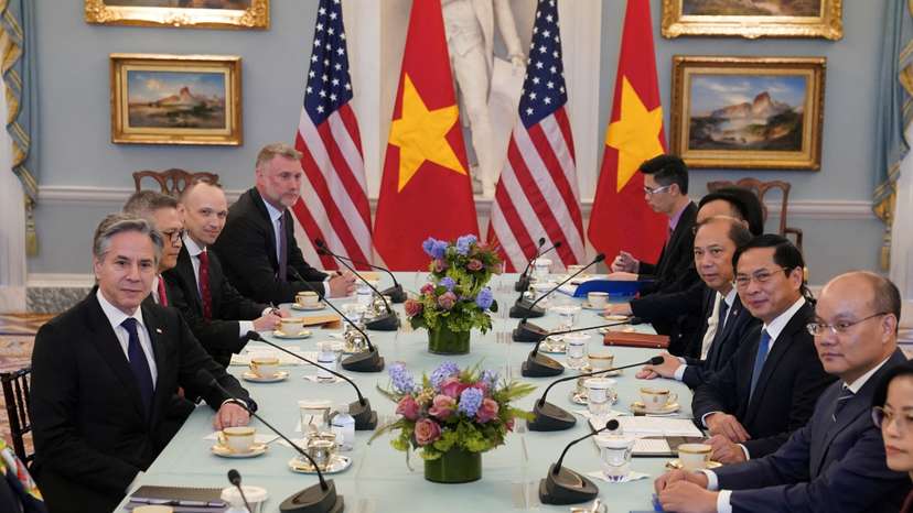 U.S. Secretary of State Blinken meets with Vietnamese Foreign Minister Bui at the State Department in Washington