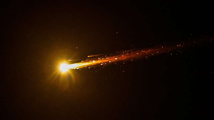 An Iranian missile flies toward Israel, amid the U.S.-Israel conflict with Iran, as seen from Jerusalem