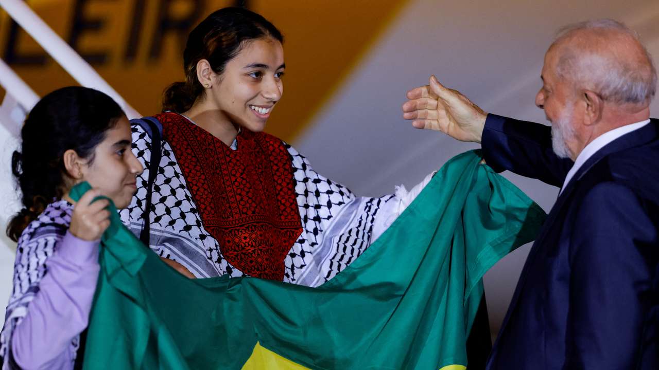 Brazilians evacuated from the Gaza Strip are welcomed by Brazil's President Luiz Inacio Lula da Silva in Brasilia