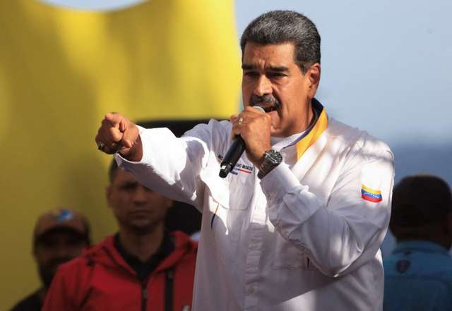 Supporters of Venezuelan President Nicolas Maduro hold a march, in Caracas
