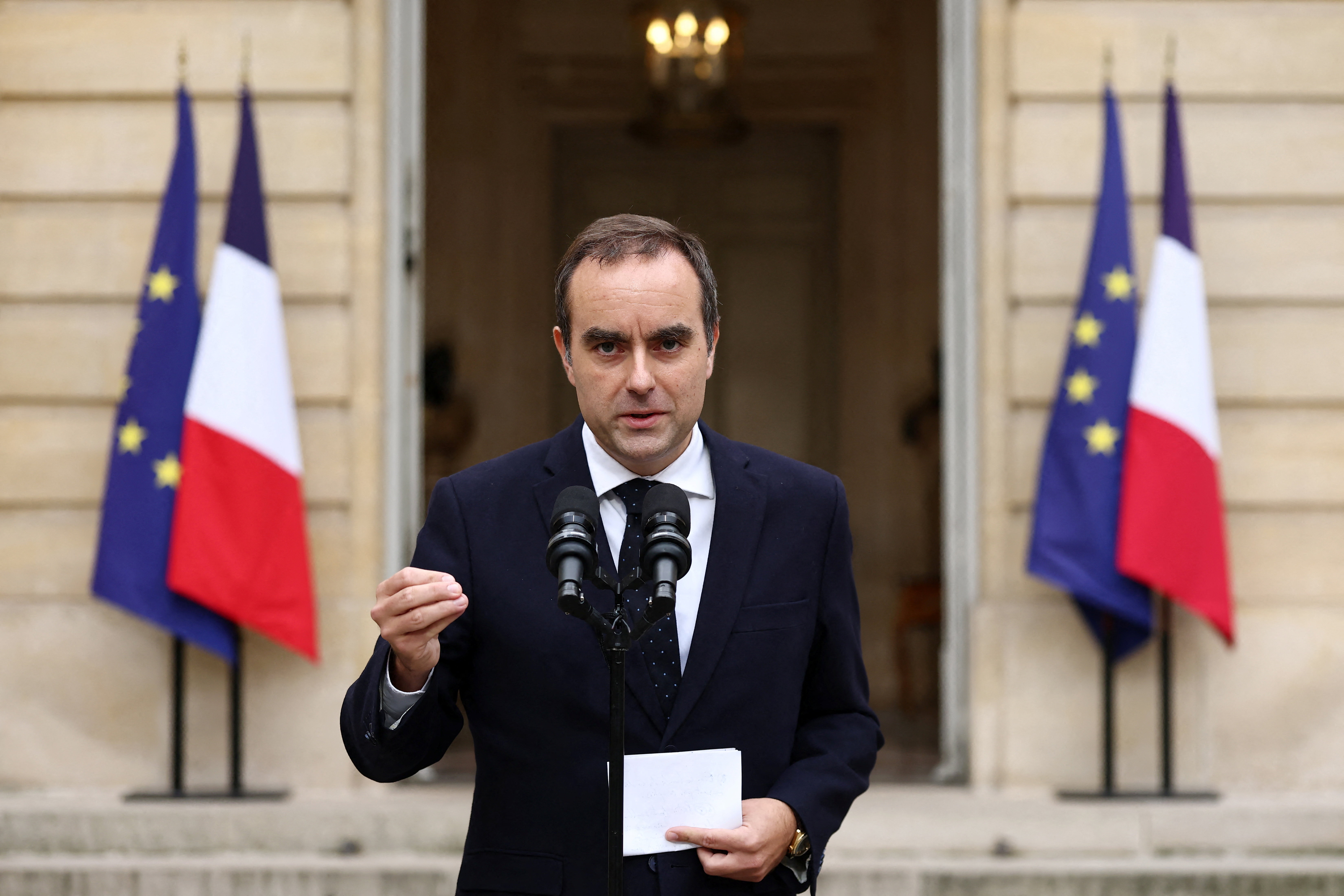 Statement by French outgoing Prime Minister Lecornu at Matignon in Paris