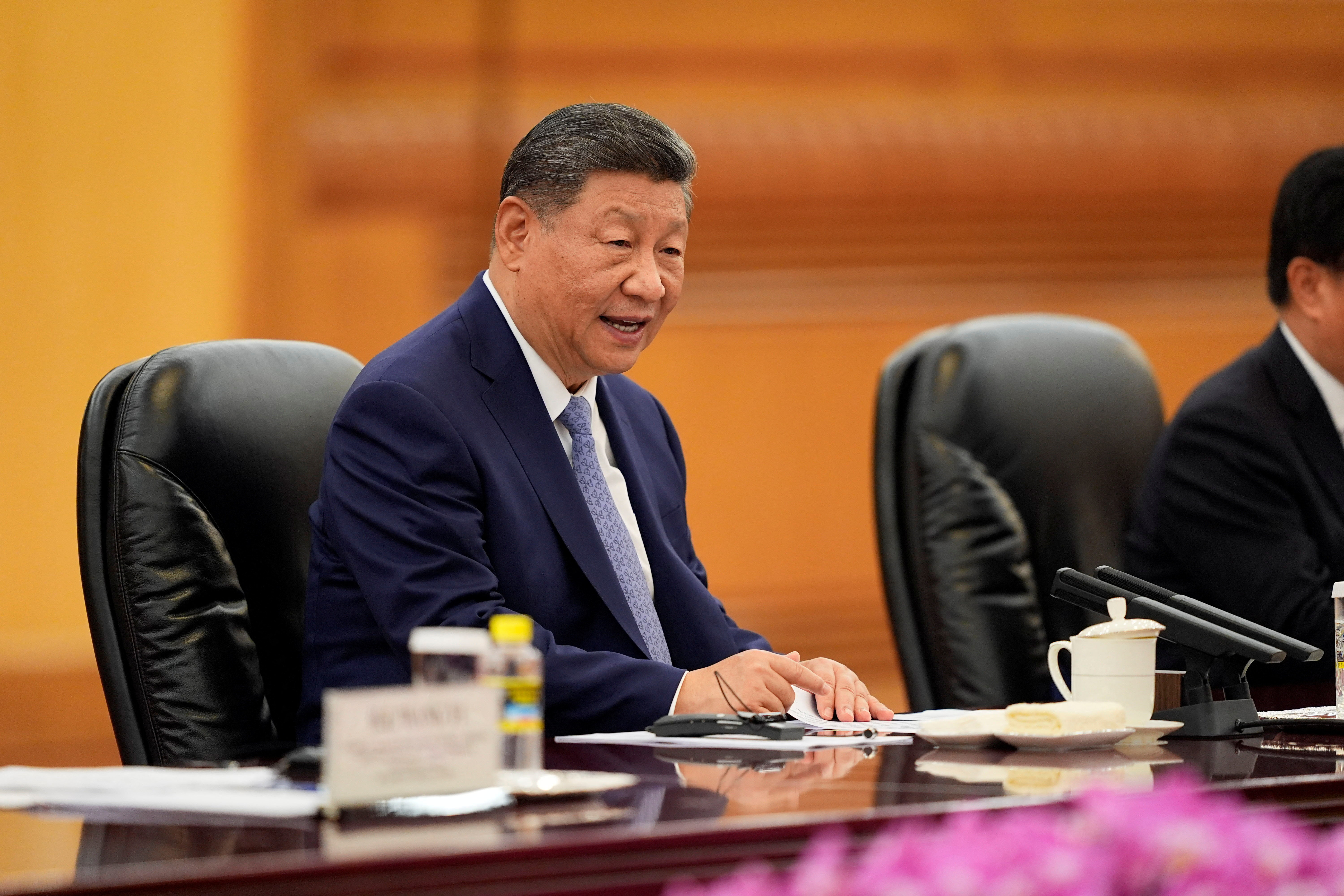 Chinese President Xi Jinping meets Sri Lanka's Prime Minister Harini Amarasuriya, in Beijing
