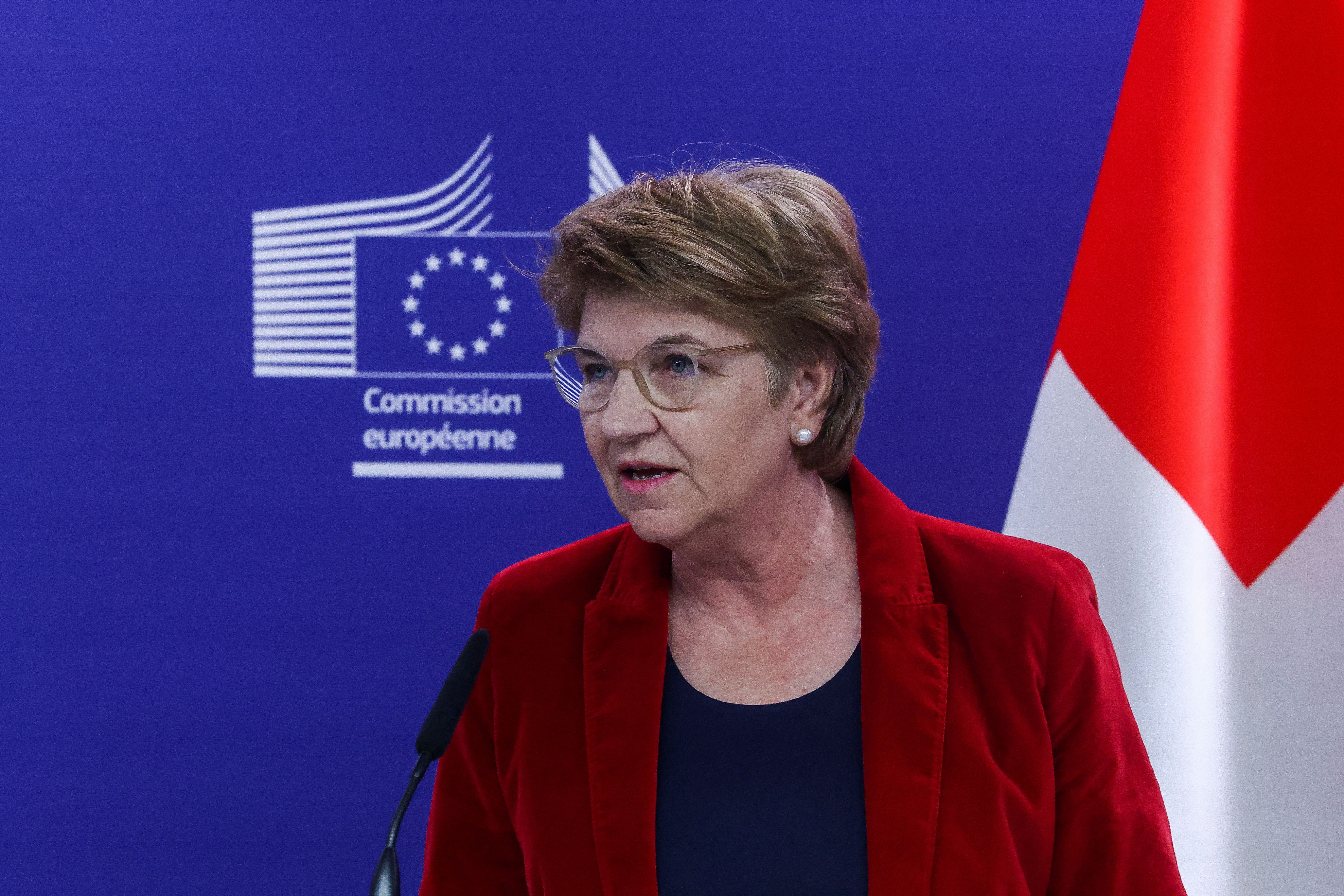 Swiss Confederation President Viola Amherd meets with European Commission President Ursula von der Leyen in Brussels