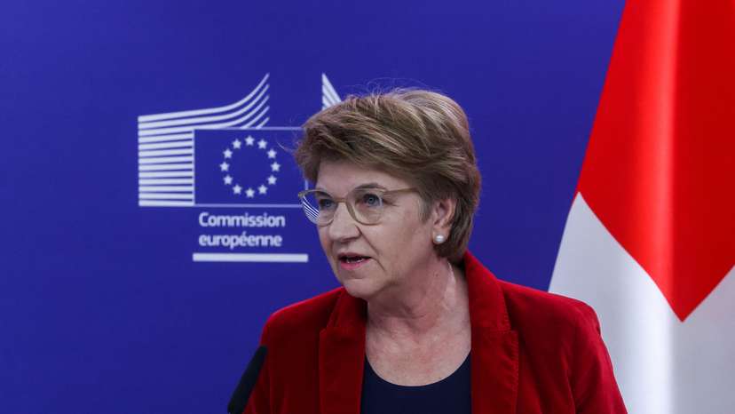 Swiss Confederation President Viola Amherd meets with European Commission President Ursula von der Leyen in Brussels
