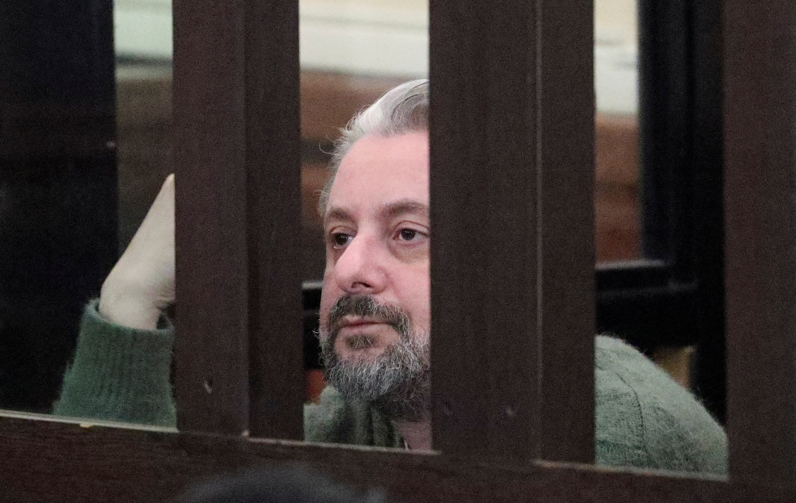 Georgian opposition figure Nika Gvaramia attends a court hearing in Tbilisi