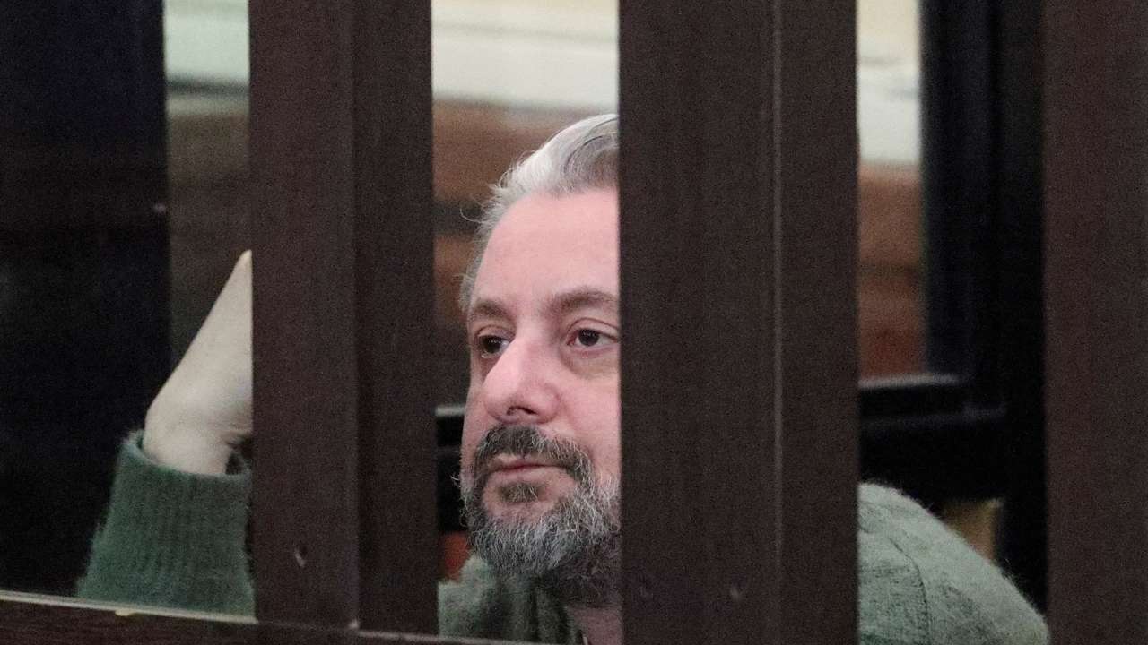 Georgian opposition figure Nika Gvaramia attends a court hearing in Tbilisi