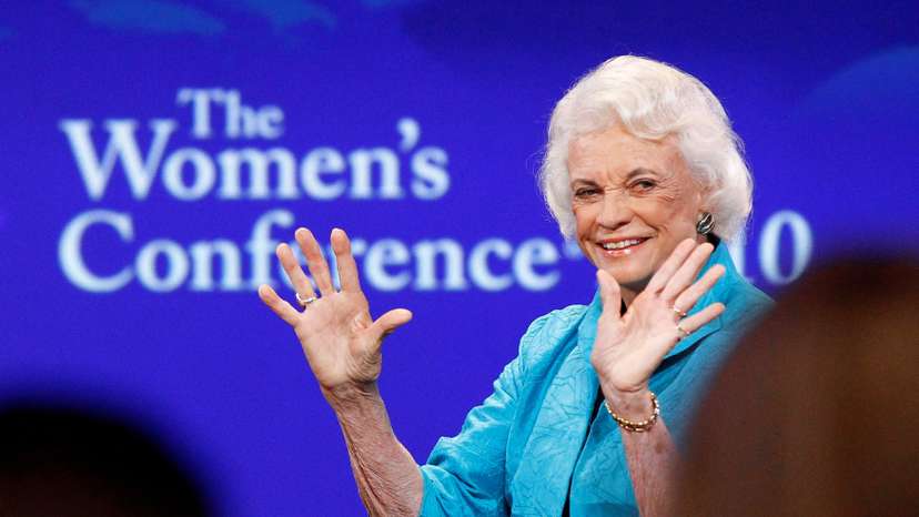 FILE PHOTO: Retired Supreme Court Justice Sandra Day O'Connor speaks during the lunch session of The Women's Conference in Long Beach