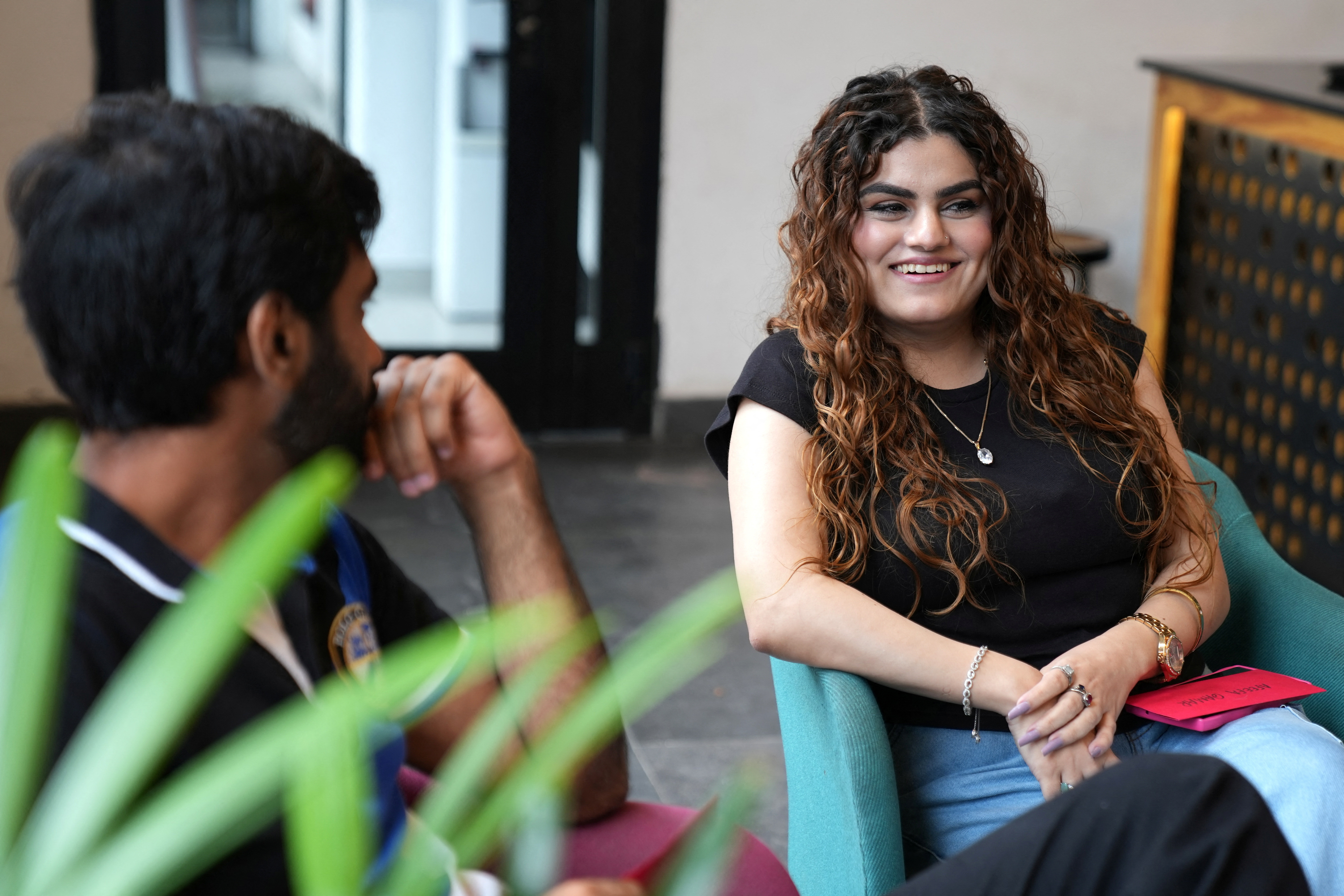 Participants attend a matchmaking event called "Annie's party", in Lahore