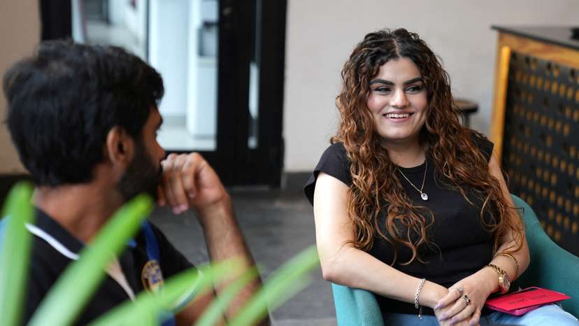 Participants attend a matchmaking event called "Annie's party", in Lahore