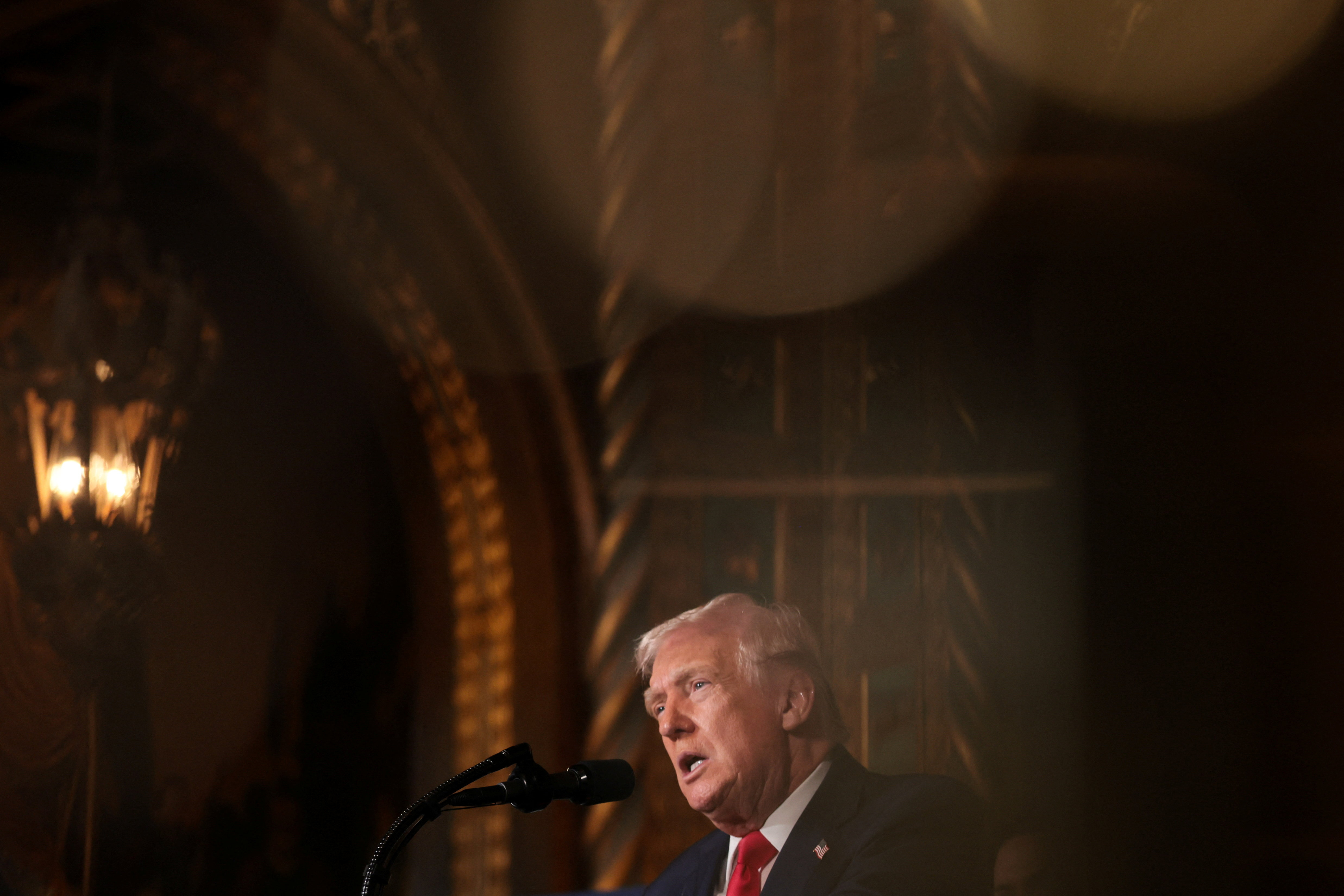 U.S. President Trump announces the Navy's "Golden Fleet", at Mar-a-lago in Palm Beach