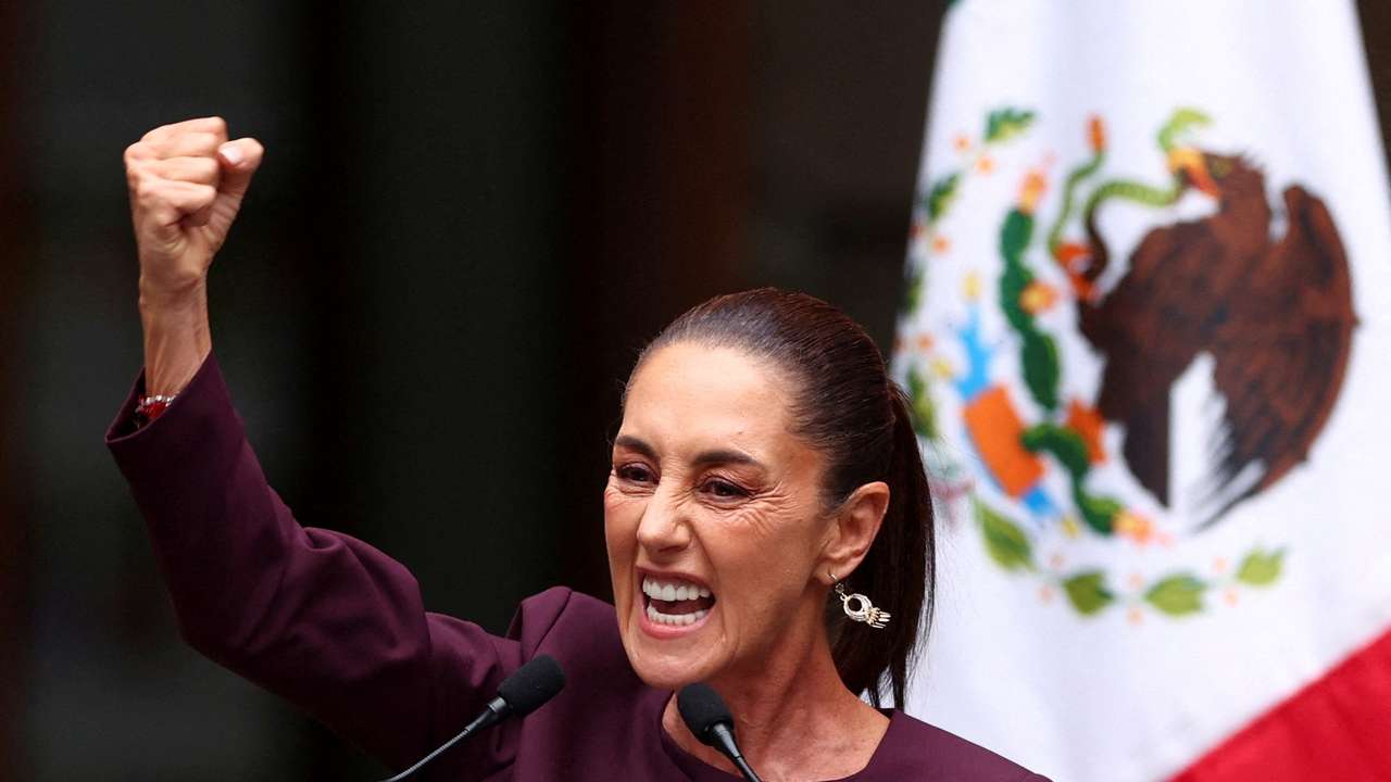 FILE PHOTO: Mexico's President-elect Sheinbaum speaks at inauguration of Museo Vivo in Mexico City