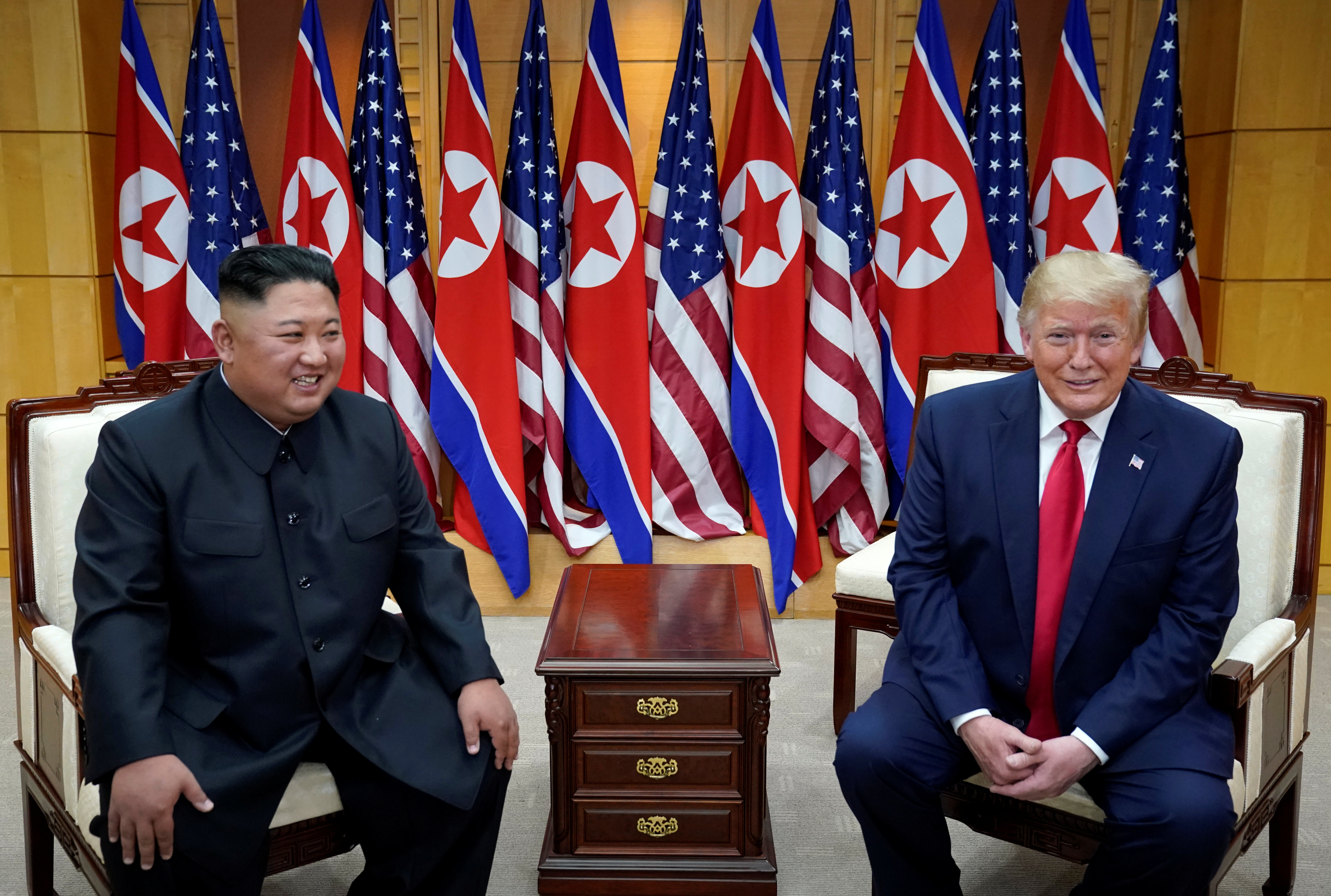 Trump meets with North Korean leader Kim Jong Un at the DMZ on the border of North and South Korea