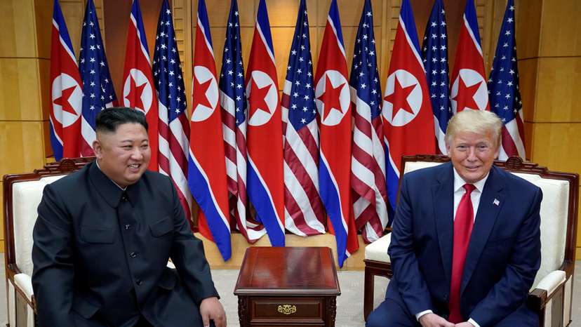 Trump meets with North Korean leader Kim Jong Un at the DMZ on the border of North and South Korea