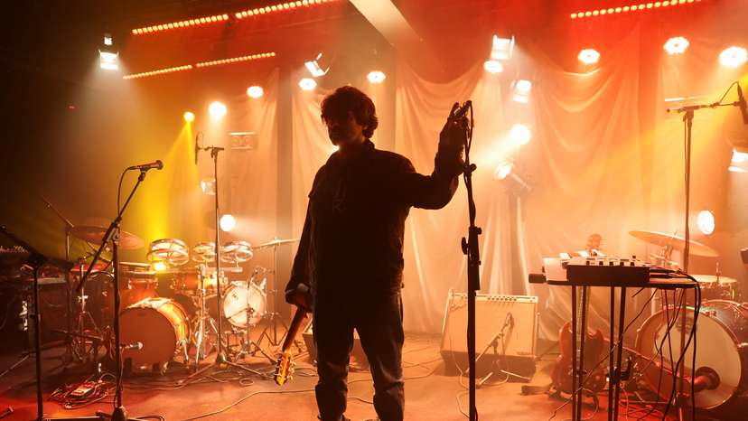 Musician, producer and singer Zeid Hamdan performs on stage during an event