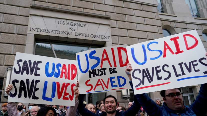 FILE PHOTO: The USAID building sits closed to employees after a memo was issued advising agency personnel to work remotely, in Washington