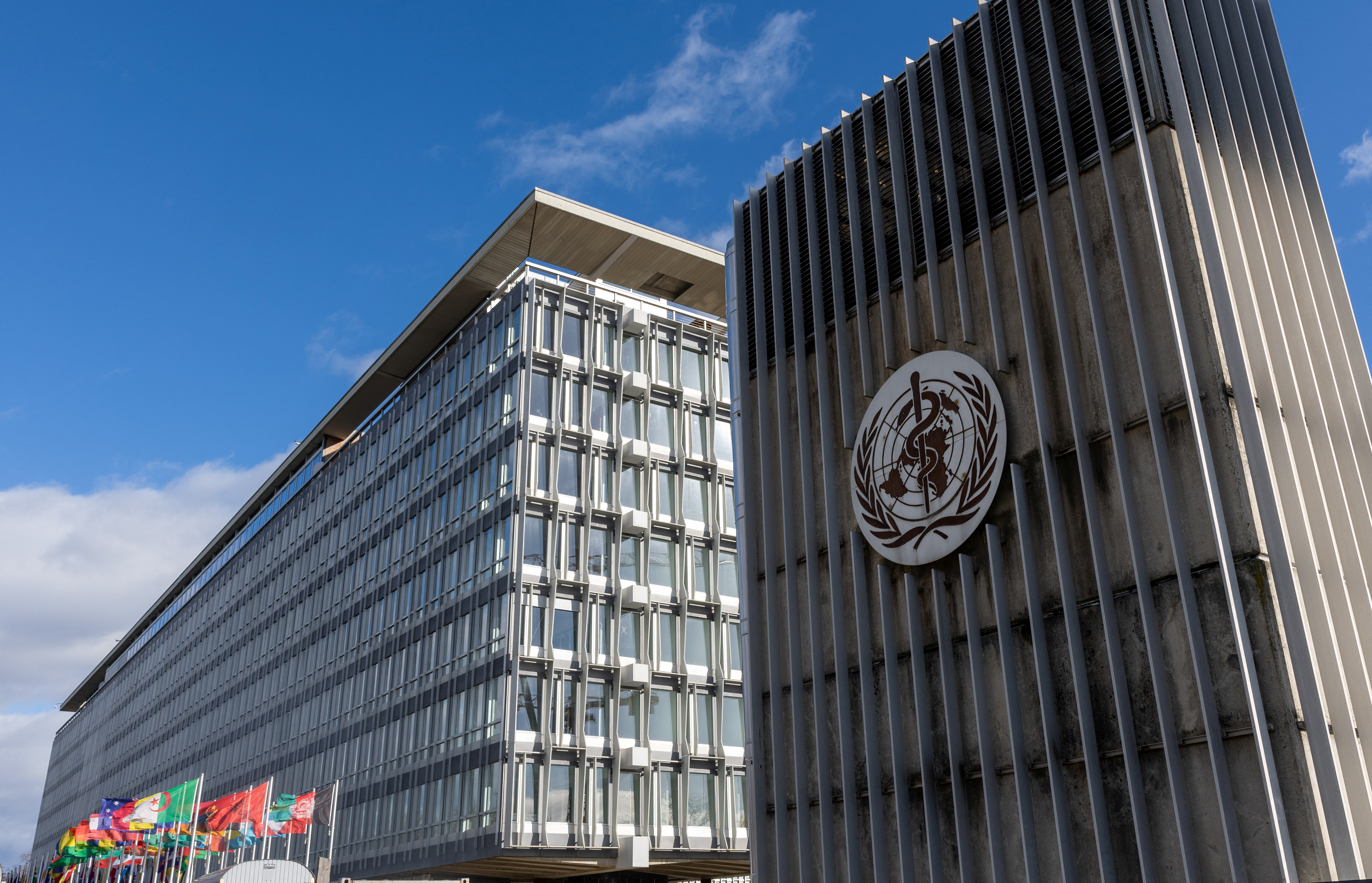 The World Health Organization (WHO) headquarters is seen in Geneva