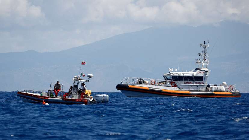 FILE PHOTO: Rescue operations continue after a luxury yacht sank off Sicily