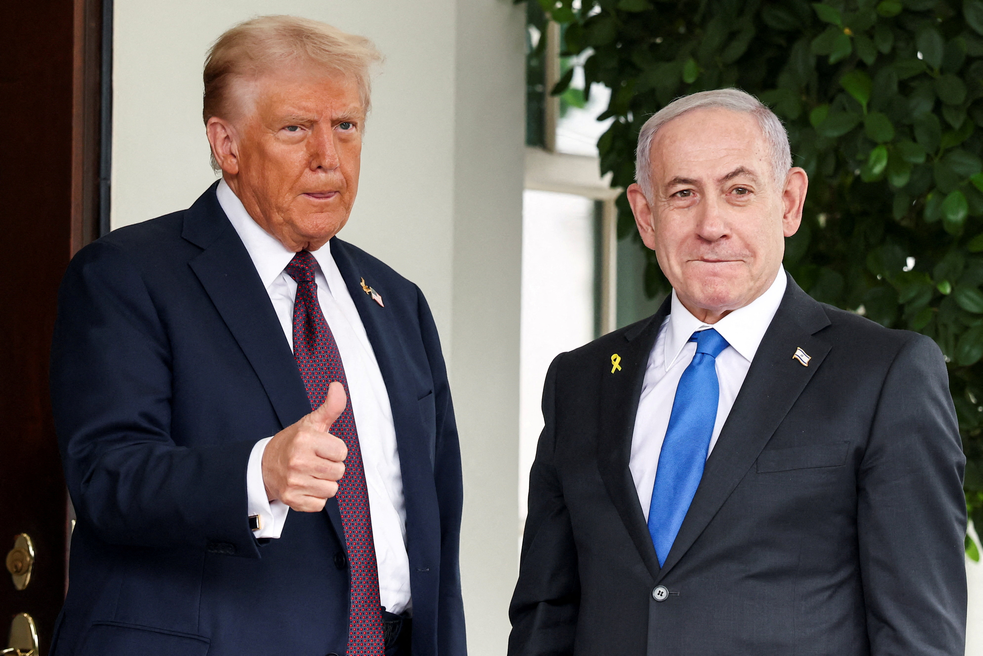 FILE PHOTO: U.S. President Trump meets Israeli PM Netanyahu at the White House in Washington