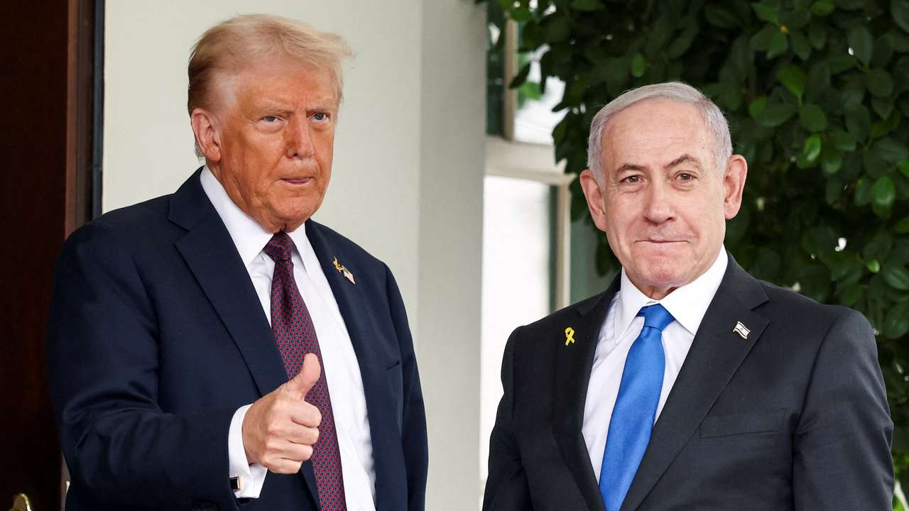 FILE PHOTO: U.S. President Trump meets Israeli PM Netanyahu at the White House in Washington
