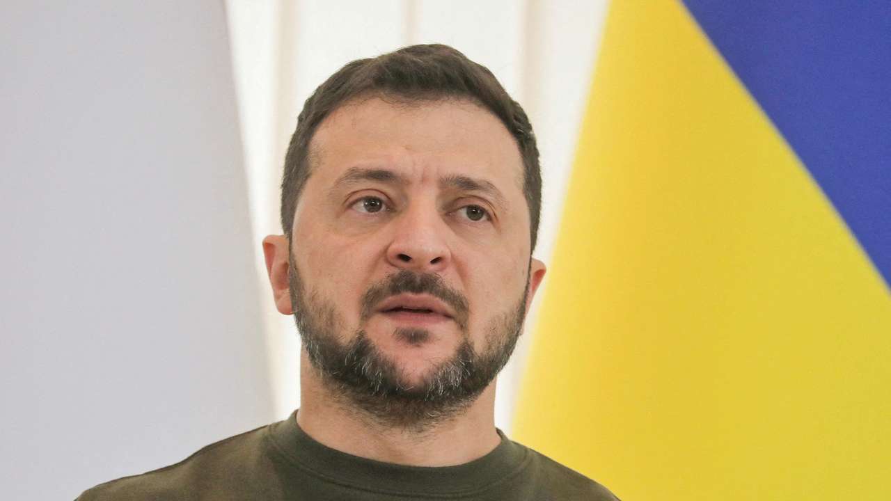 FILE PHOTO: Ukraine's President Volodymyr Zelenskiy gives a press conference in Odesa.