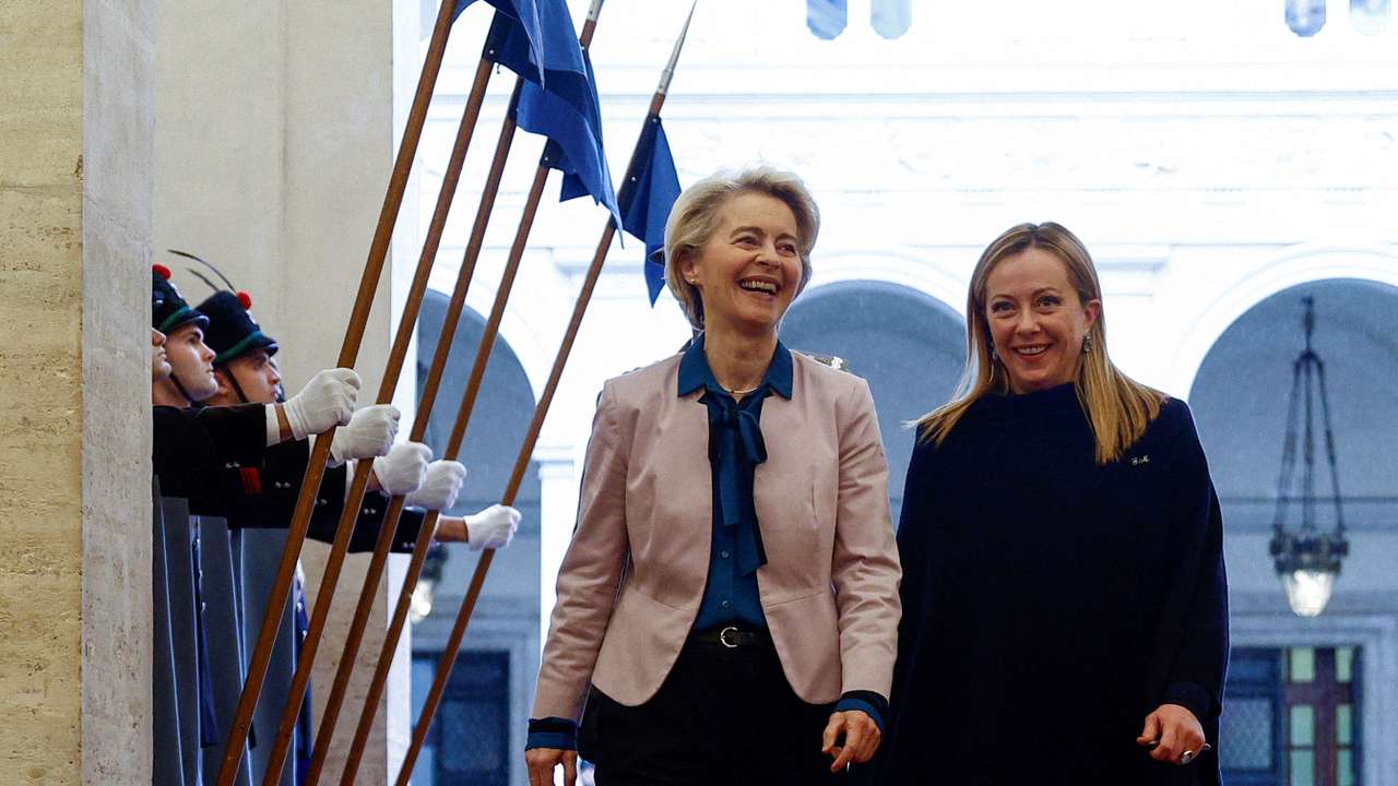FILE PHOTO: EU's President Ursula von der Leyen visits Rome